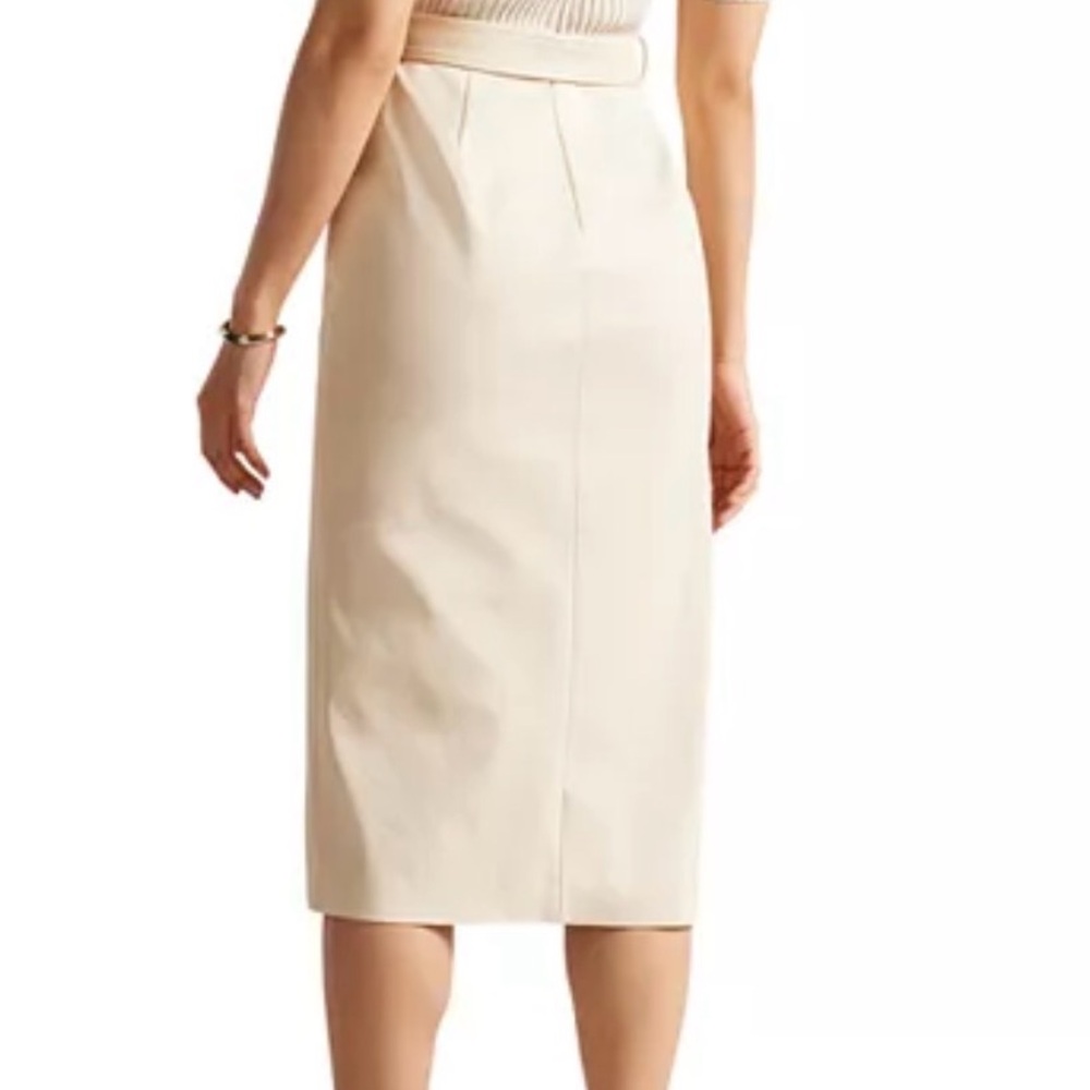 NWT Ted Baker Yanah Cream Tie-Front Mixed Media Dress - Picture 2 of 6